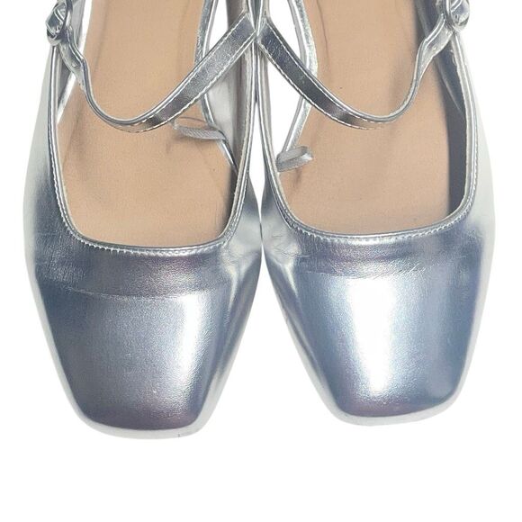 Torrid Metallic Silver Square Toe Flats - Wide - Picture 2 of 6
